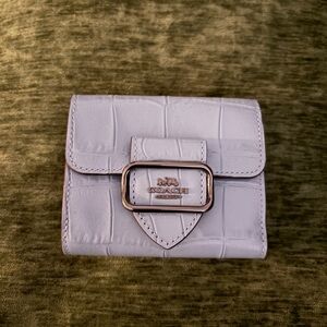 Coach Ash Blue Croc-Embossed Wallet